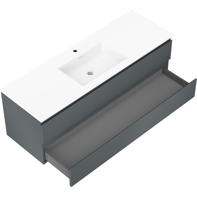 Mexen Orio dulap baie 140 cm cu lavoar Otis, 2 sertare, grafit mat/alb mat - 91A10-14047-2-BFF66-W18M01