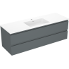 Mexen Orio fürdőszobai szekrény 140 cm mosdóval Otis, 2 fiók, grafit matt/fehér matt - 91A10-14047-2-BFF66-W18M01
