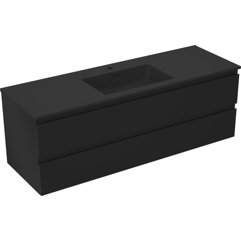 Mexen Orio dulap de baie 140 cm cu chiuvetă Otis, 2 sertare, negru mat - 91A10-14047-2-BFF71-W18M71