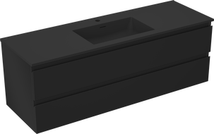 Mexen Orio dulap baie 140 cm cu lavoar Otis, 2 sertare, negru mat - 91A10-14047-2-BFF71-W18M71