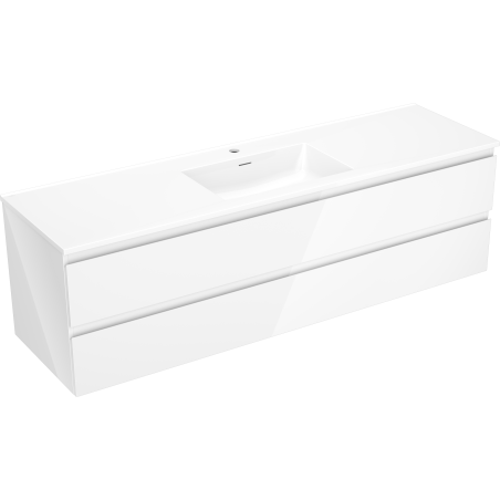 Mexen Orio dulap baie 160 cm cu lavoar Otis, 2 sertare, alb lucios - 91A10-16047-2-BFF00-W18M00