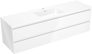 Mexen Orio dulap baie 160 cm cu lavoar Otis, 2 sertare, alb lucios - 91A10-16047-2-BFF00-W18M00