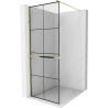 Mexen Kioto+ perete de duș cu etajeră Walk-in 70 x 200 cm, grilaj negru, auriu - 800-070-121-50-77