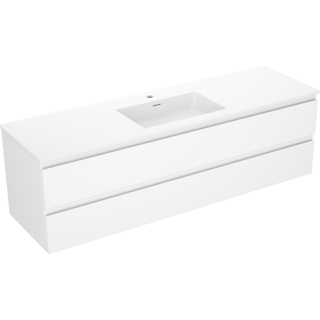 Mexen Orio 160 cm-es fürdőszobai szekrény Otis mosdóval, 2 fiókos, fehér matt - 91A10-16047-2-BFF01-W18M01