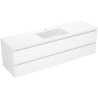 Dulap baie Mexen Orio 160 cm cu chiuvetă Otis, 2 sertare, alb mat - 91A10-16047-2-BFF01-W18M01