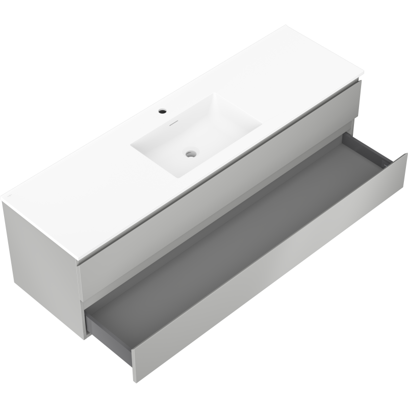 Mexen Orio dulap baie 160 cm cu chiuvetă Otis, 2 sertare, gri mat/alb mat - 91A10-16047-2-BFF62-W18M01