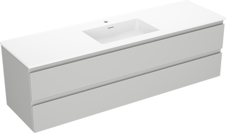 Mexen Orio dulap baie 160 cm cu chiuvetă Otis, 2 sertare, gri mat/alb mat - 91A10-16047-2-BFF62-W18M01