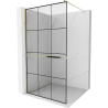 Mexen Kioto+ panou de duș cu raft Walk-in 100 x 200 cm, grilaj negru, auriu - 800-100-121-50-77