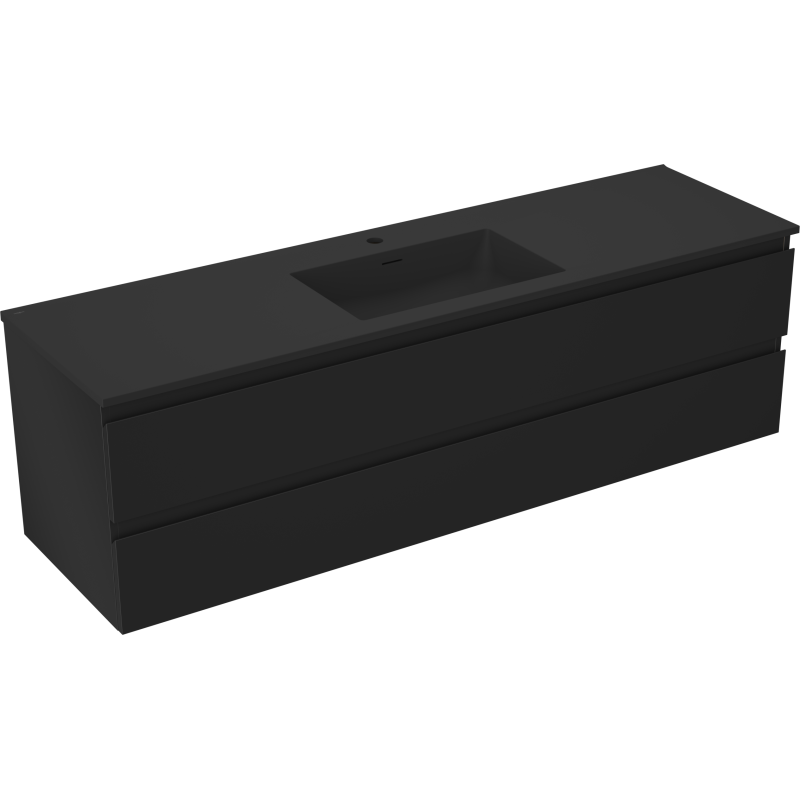 Mexen Orio dulap baie 160 cm cu chiuvetă Otis, 2 sertare, negru mat - 91A10-16047-2-BFF71-W18M71