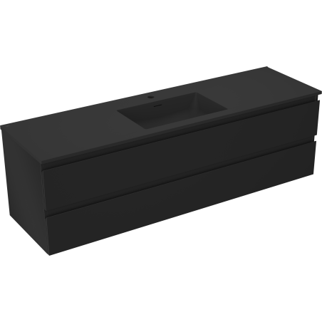 Mexen Orio dulap baie 160 cm cu chiuvetă Otis, 2 sertare, negru mat - 91A10-16047-2-BFF71-W18M71