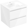 Mexen Orio 50 cm-es fürdőszobaszekrény Vela mosdóval, 2 fiók, fehér fényes - 91A10-05047-2-BFF00-W23M00