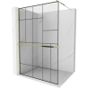 Mexen Kioto+ zuhanyfal polccal Walk-in 80 x 200 cm, fekete mintás, arany - 800-080-121-50-78