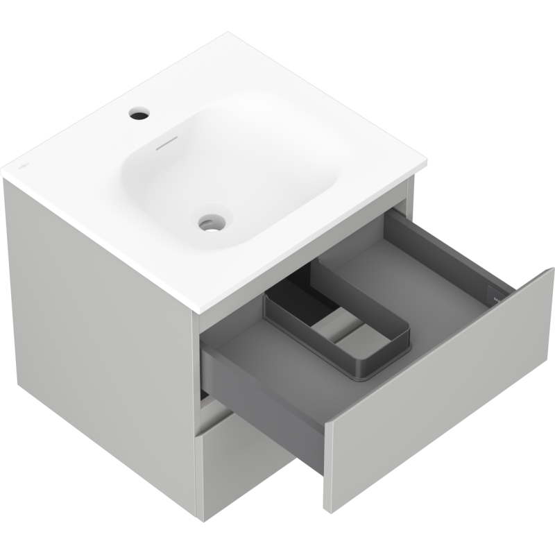 Mexen Orio dulap de baie 50 cm cu lavoar Vela, 2 sertare, gri mat/alb mat - 91A10-05047-2-BFF62-W23M01