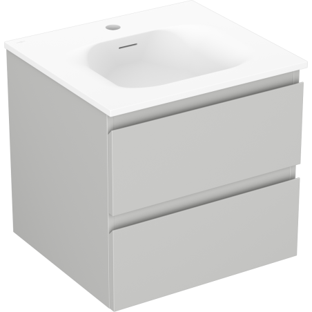 Mexen Orio 50 cm-es fürdőszobaszekrény Vela mosdóval, 2 fiókos, szürke matt/fehér matt - 91A10-05047-2-BFF62-W23M01