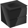 Mexen Orio dulap baie 50 cm cu lavoar Vela, 2 sertare, negru lucios/negru mat - 91A10-05047-2-BFF70-W23M71