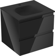 Mexen Orio dulap baie 50 cm cu lavoar Vela, 2 sertare, negru lucios/negru mat - 91A10-05047-2-BFF70-W23M71