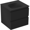 Mexen Orio dulap baie 50 cm cu lavoar Vela, 2 sertare, negru mat - 91A10-05047-2-BFF71-W23M71