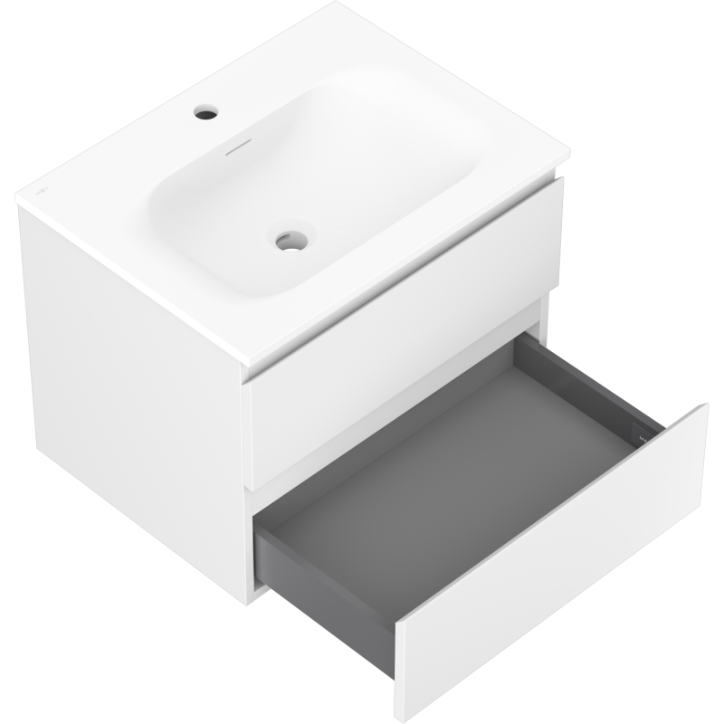 Mexen Orio dulap de baie 60 cm cu chiuvetă Vela, 2 sertare, alb mat - 91A10-06047-2-BFF01-W23M01