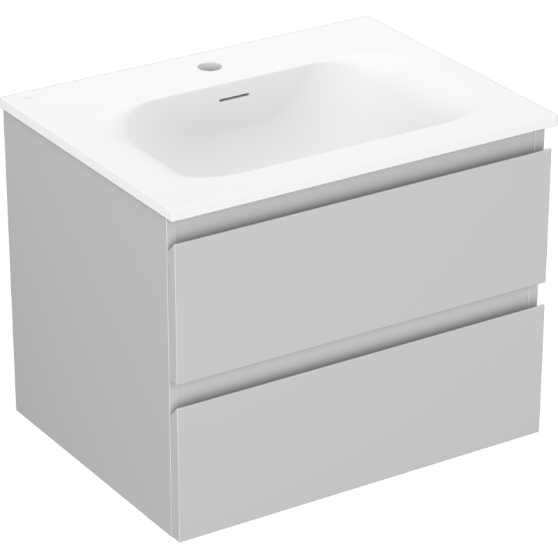 Mexen Orio dulap baie 60 cm cu chiuvetă Vela, 2 sertare, gri mat/alb mat - 91A10-06047-2-BFF62-W23M01