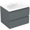 Mexen Orio 60 cm-es fürdőszobaszekrény Vela mosdóval, 2 fiók, grafit matt/fehér matt - 91A10-06047-2-BFF66-W23M01