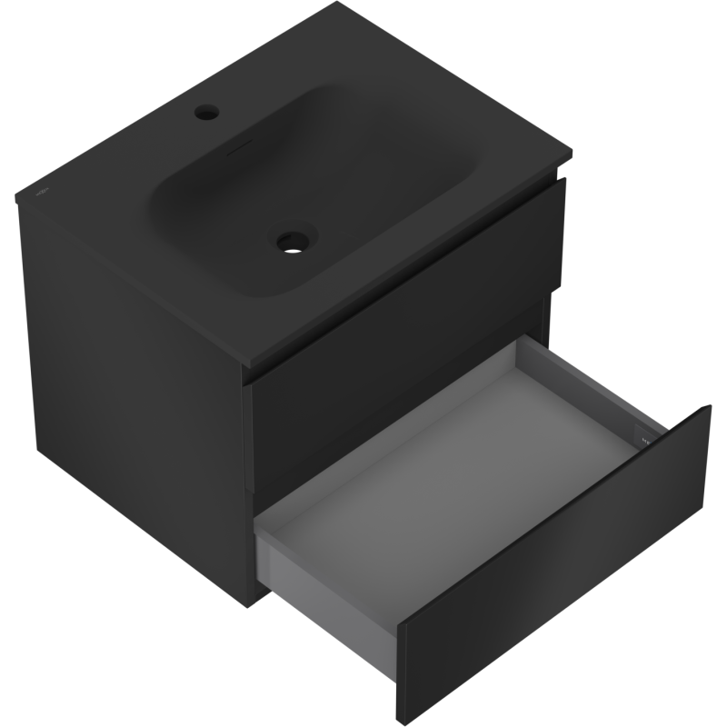 Mexen Orio dulap baie 60 cm cu chiuvetă Vela, 2 sertare, negru mat - 91A10-06047-2-BFF71-W23M71