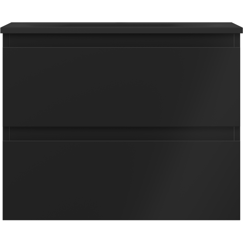 Mexen Orio 60 cm-es fürdőszobai szekrény Vela mosdóval, 2 fiókos, fekete matt - 91A10-06047-2-BFF71-W23M71