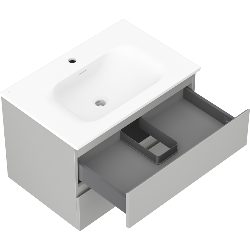 Mexen Orio dulap baie 70 cm cu lavoar Vela, 2 sertare, gri mat/alb mat - 91A10-07047-2-BFF62-W23M01