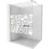 Mexen Kioto+ zuhanyfal polccal Walk-in 90 x 200 cm, fehér minta, arany - 800-090-121-50-85