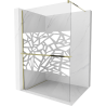 Mexen Kioto+ walk-in zuhanyfal polccal 100 x 200 cm, fehér minta, arany - 800-100-121-50-85