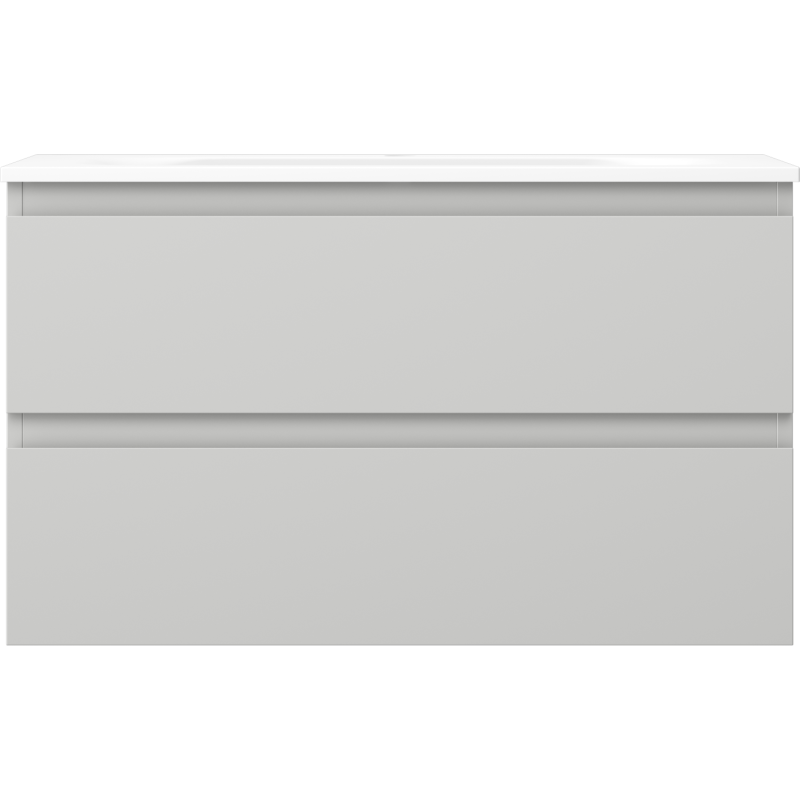 Mexen Orio 80 cm-es fürdőszobaszekrény Vela mosdóval, 2 fiók, szürke matt/fehér matt - 91A10-08047-2-BFF62-W23M01