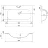 Mexen Orio dulap de baie 80 cm cu chiuvetă Vela, 2 sertare, gri mat/alb mat - 91A10-08047-2-BFF62-W23M01