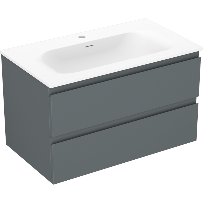 Mexen Orio dulap baie 80 cm cu chiuvetă Vela, 2 sertare, grafit mat/alb mat - 91A10-08047-2-BFF66-W23M01