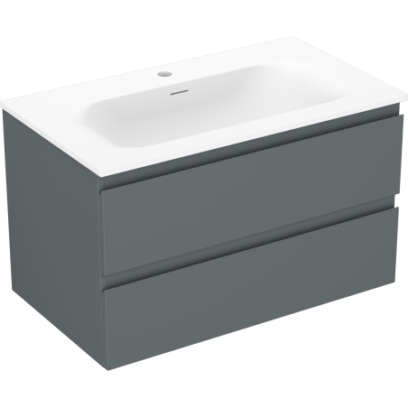 Mexen Orio dulap baie 80 cm cu chiuvetă Vela, 2 sertare, grafit mat/alb mat - 91A10-08047-2-BFF66-W23M01