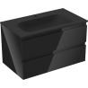 Mexen Orio dulap baie 80 cm cu lavoar Vela, 2 sertare, negru lucios/negru mat - 91A10-08047-2-BFF70-W23M71