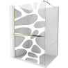 Mexen Kioto+ zuhanyfal polccal Walk-in 140 x 200 cm, fehér hullám, arany - 800-140-121-50-97