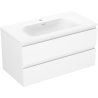 Mexen Orio fürdőszoba szekrény 90 cm Vela mosdóval, 2 fiók, fehér matt - 91A10-09047-2-BFF01-W23M01