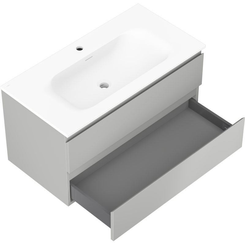 Mexen Orio dulap baie 90 cm cu lavoar Vela, 2 sertare, gri mat/alb mat - 91A10-09047-2-BFF62-W23M01