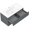 Mexen Orio 90 cm-es fürdőszobaszekrény Vela mosdóval, 2 fiók, grafit matt/fehér matt - 91A10-09047-2-BFF66-W23M01