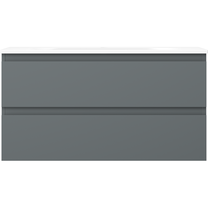 Mexen Orio 90 cm-es fürdőszobaszekrény Vela mosdóval, 2 fiók, grafit matt/fehér matt - 91A10-09047-2-BFF66-W23M01