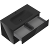 Mexen Orio 90 cm-es fürdőszobai szekrény mosdóval Vela, 2 fiók, fekete fényes/fekete matt - 91A10-09047-2-BFF70-W23M71