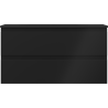 Dulap baie Mexen Orio 90 cm cu chiuvetă Vela, 2 sertare, negru mat - 91A10-09047-2-BFF71-W23M71