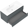 Mexen Orio fürdőszobaszekrény 100 cm mosdóval Vela, 2 fiókos, grafit matt/fehér matt - 91A10-10047-2-BFF66-W23M01