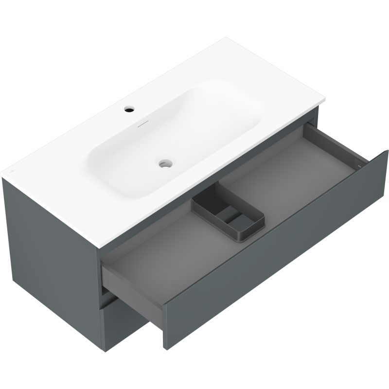 Mexen Orio dulap baie 100 cm cu chiuvetă Vela, 2 sertare, grafit mat/alb mat - 91A10-10047-2-BFF66-W23M01