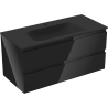 Mexen Orio dulap baie 100 cm cu lavoar Vela, 2 sertare, negru lucios/negru mat - 91A10-10047-2-BFF70-W23M71