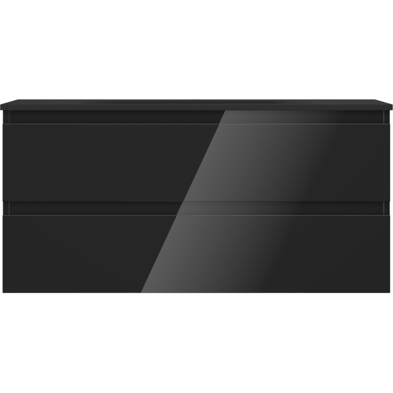 Mexen Orio dulap baie 100 cm cu lavoar Vela, 2 sertare, negru lucios/negru mat - 91A10-10047-2-BFF70-W23M71