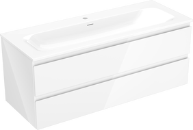 Mexen Orio dulap baie 120 cm cu lavoar Vela, 2 sertare, alb lucios - 91A10-12047-2-BFF00-W23M00