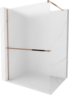 Mexen Kioto+ zuhanyfal polccal Walk-in 100 x 200 cm, fagyott, rózsaarany - 800-100-121-60-30