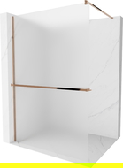 Mexen Kioto+ zuhanyfal polccal Walk-in 100 x 200 cm, matt, rózsaarany - 800-100-121-60-30
