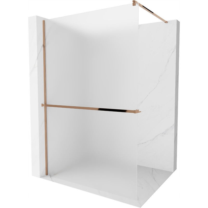 Mexen Kioto+ panou de duș cu raft walk-in 70 x 200 cm, înghețat, aur roz - 800-070-121-60-30