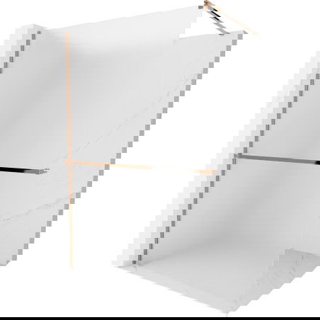 Mexen Kioto+ perete de duș cu raft și cuier 70 x 200 cm, Înghețat 8 mm, Roz-auriu - 800-070-121-60-30
